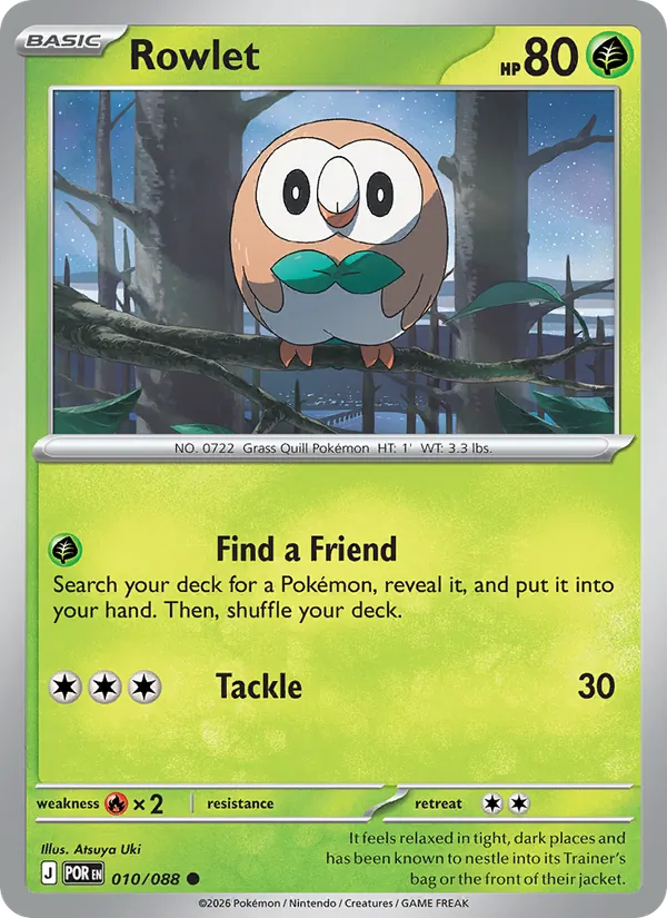 Rowlet, reverse holofoil (me03-010_rh)