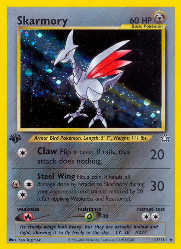 Skarmory, first edition holofoil (neo1-13_1eh)
