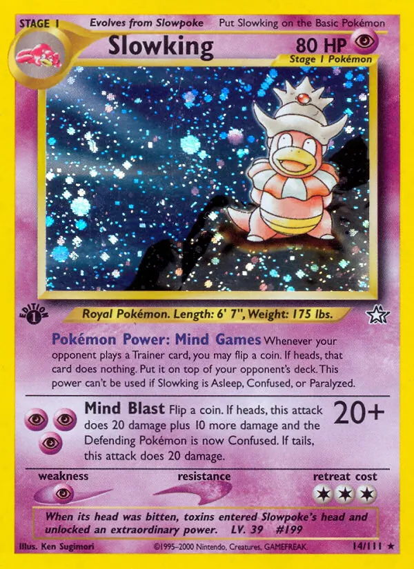 Slowking, first edition holofoil (neo1-14_1eh)