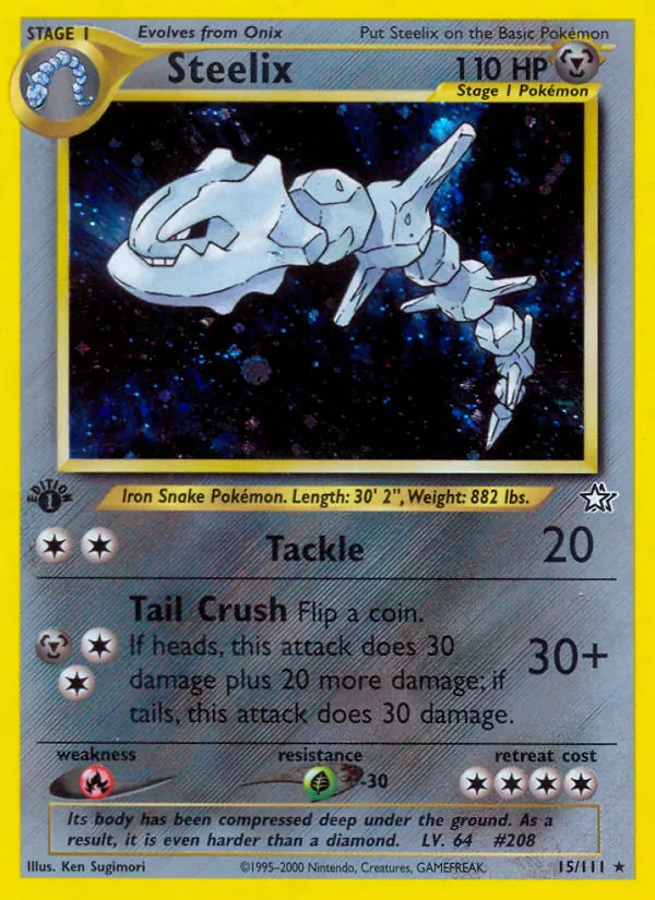 Steelix, first edition holofoil (neo1-15_1eh)