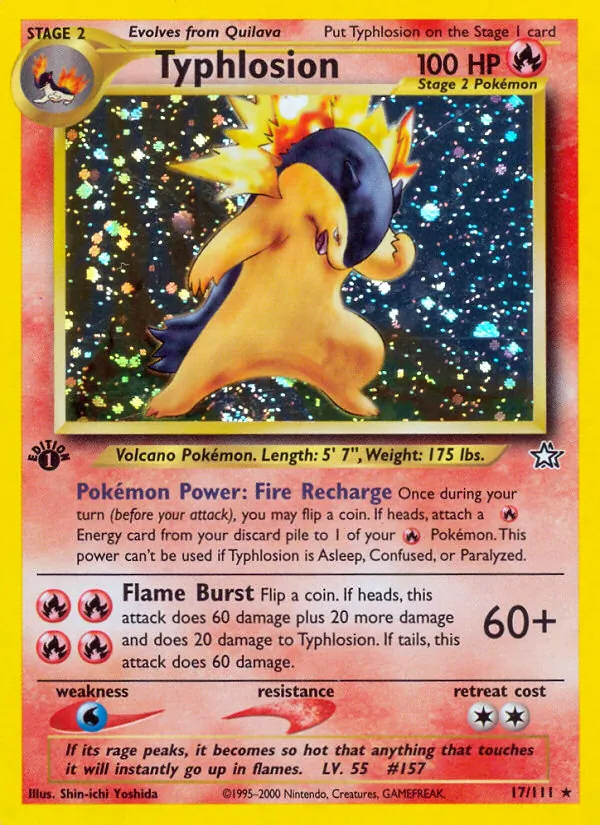 Typhlosion, first edition holofoil (neo1-17_1eh)