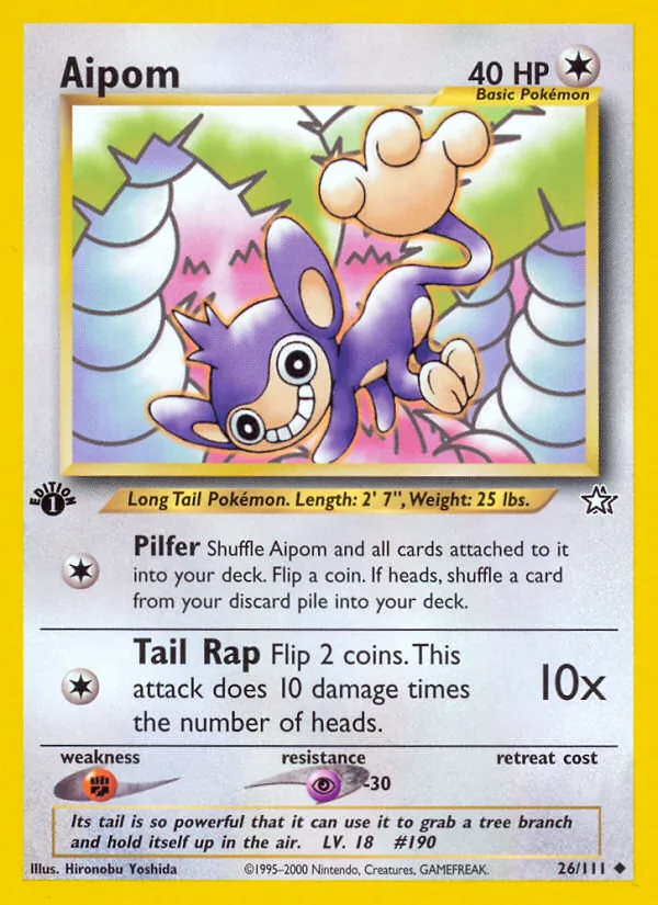 Aipom, first edition (neo1-26_1e)