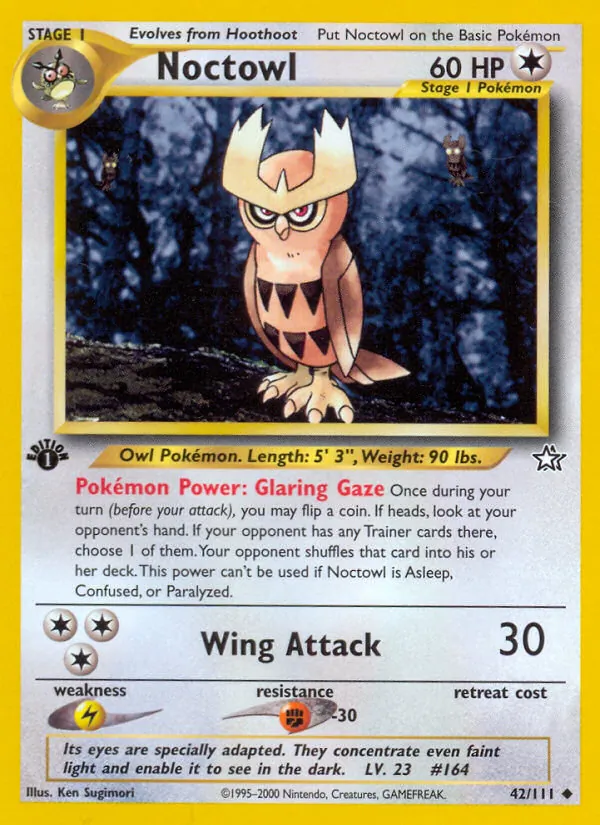Noctowl, first edition (neo1-42_1e)