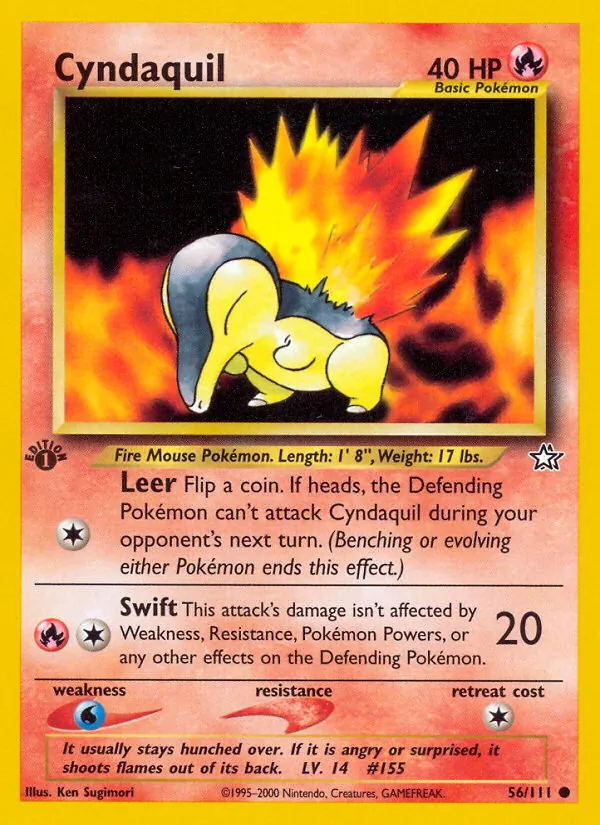 Cyndaquil, first edition (neo1-56_1e)