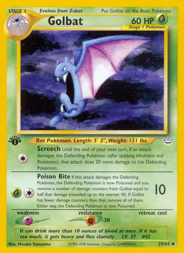 Golbat, first edition (neo3-29_1e)