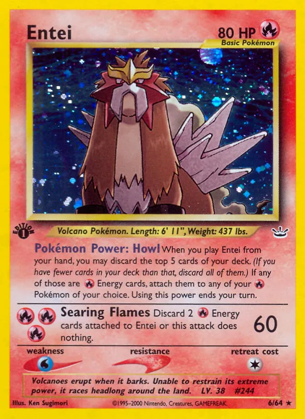 Entei, first edition holofoil (neo3-6_1eh)