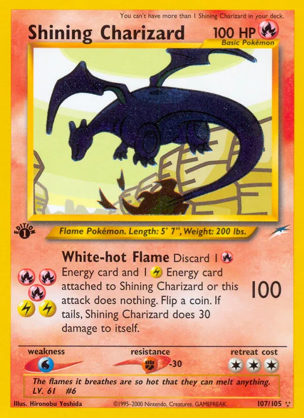 Shining Charizard, first edition holofoil (neo4-107_1eh)