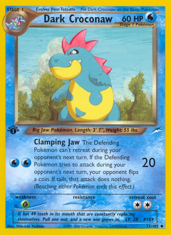 Dark Croconaw, first edition (neo4-32_1e)