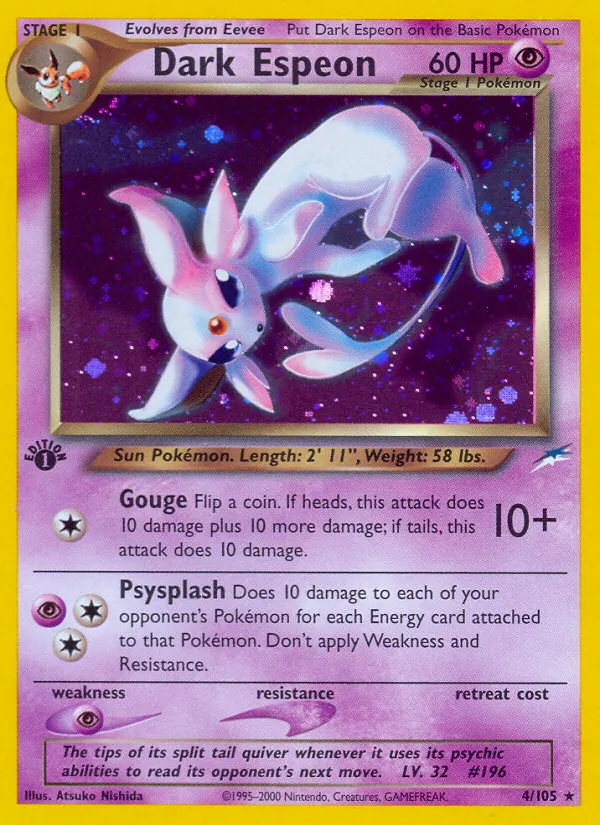 Dark Espeon, first edition holofoil (neo4-4_1eh)