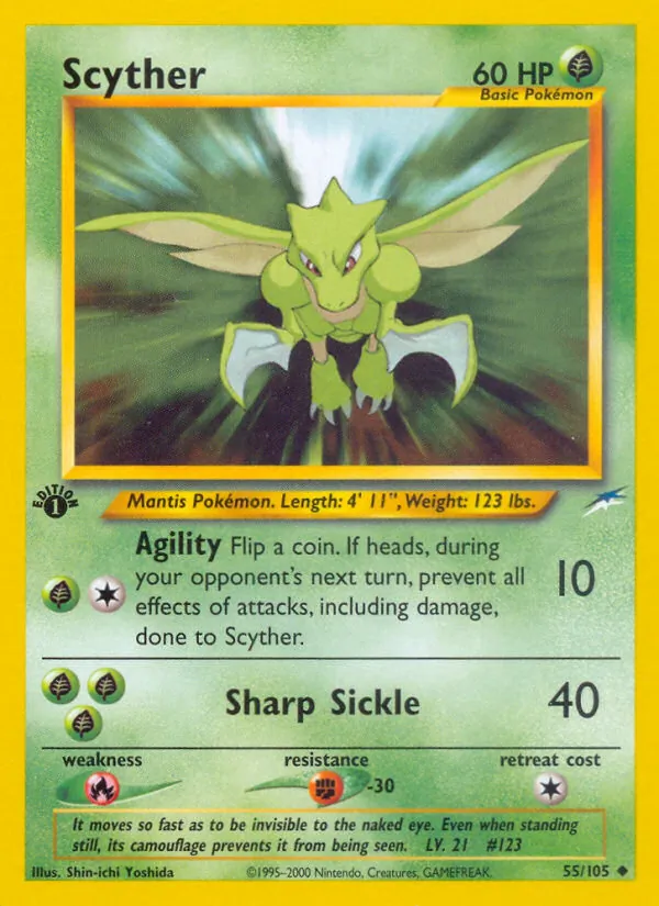 Scyther, first edition (neo4-55_1e)