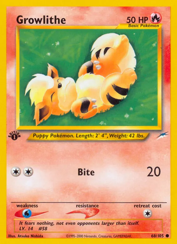 Growlithe, first edition (neo4-68_1e)