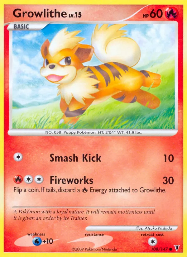 Growlithe, normal (pl3-108)