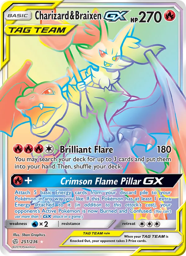 Charizard & Braixen GX, normal (sm12-251)