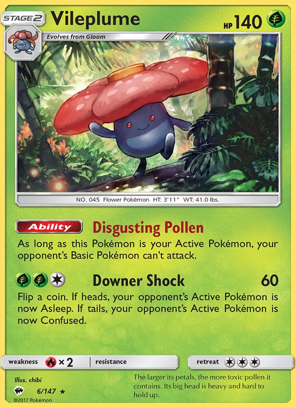 Vileplume, reverse holofoil (sm3-6_rh)