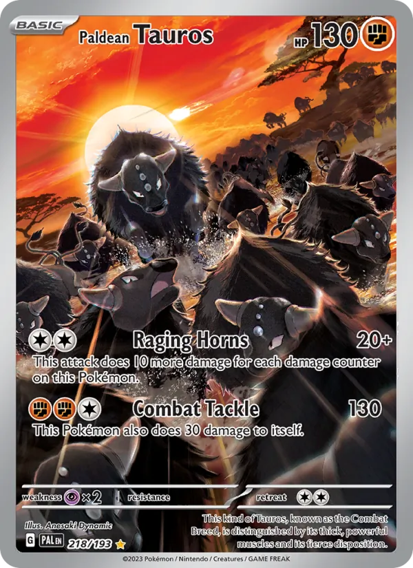 Paldean Tauros, holofoil (sv02-218_h)
