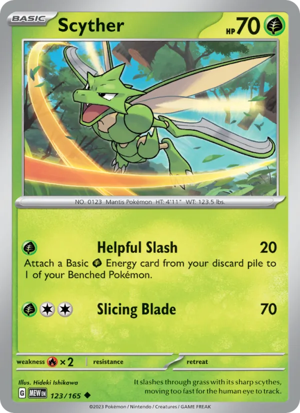 Scyther, reverse holofoil (sv03.5-123_rh)