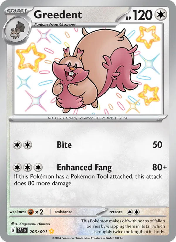Greedent, holofoil (sv04.5-206_h)