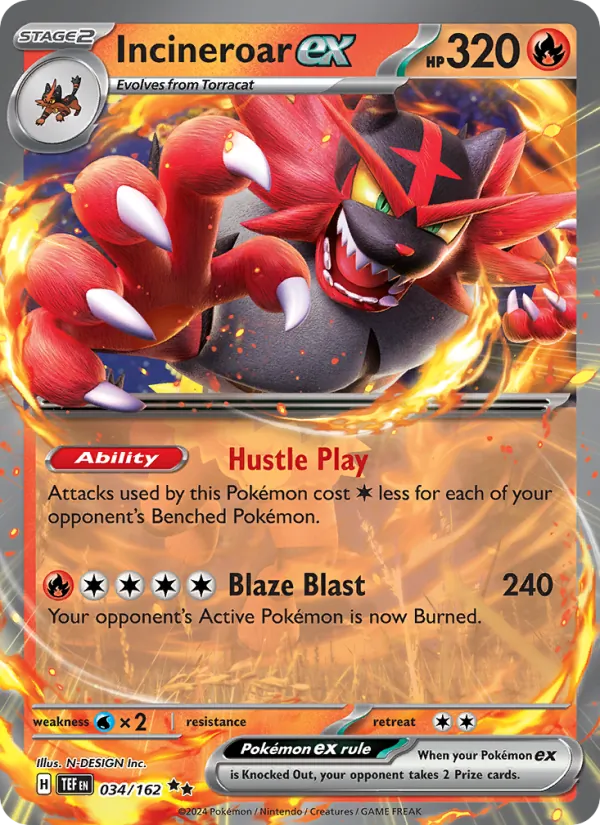 Incineroar ex, holofoil (sv05-034_h)