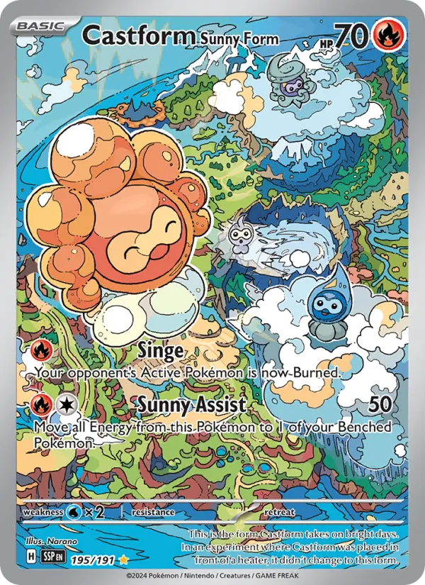 Castform Sunny Form, holofoil (sv08-195_h)