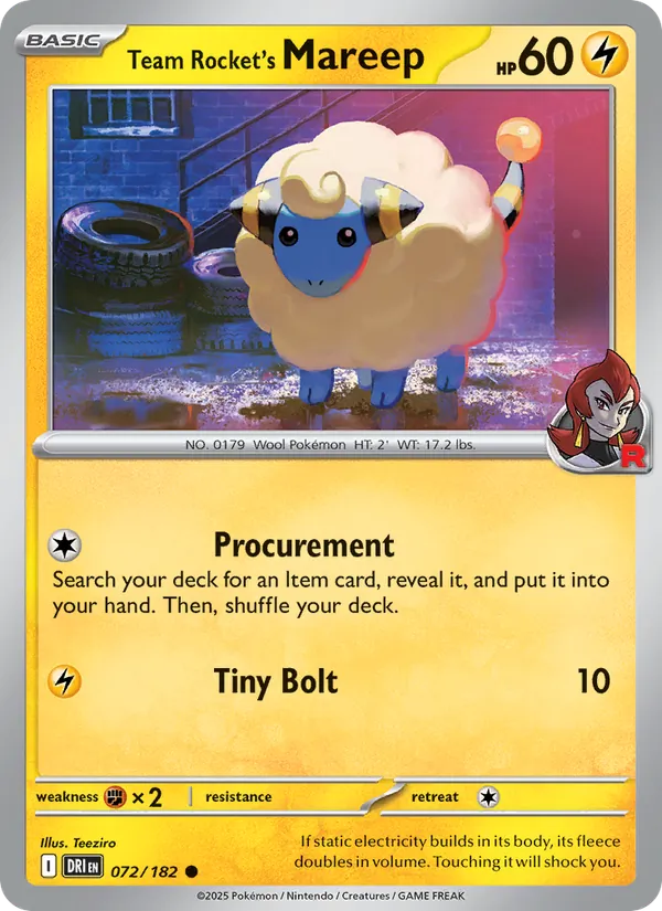 Team Rocket's Mareep, normal (sv10-072)