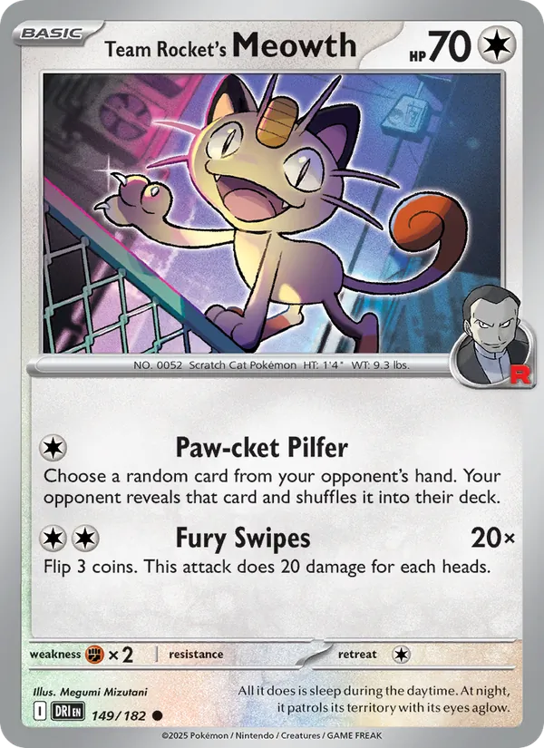 Team Rocket's Meowth, normal (sv10-149)