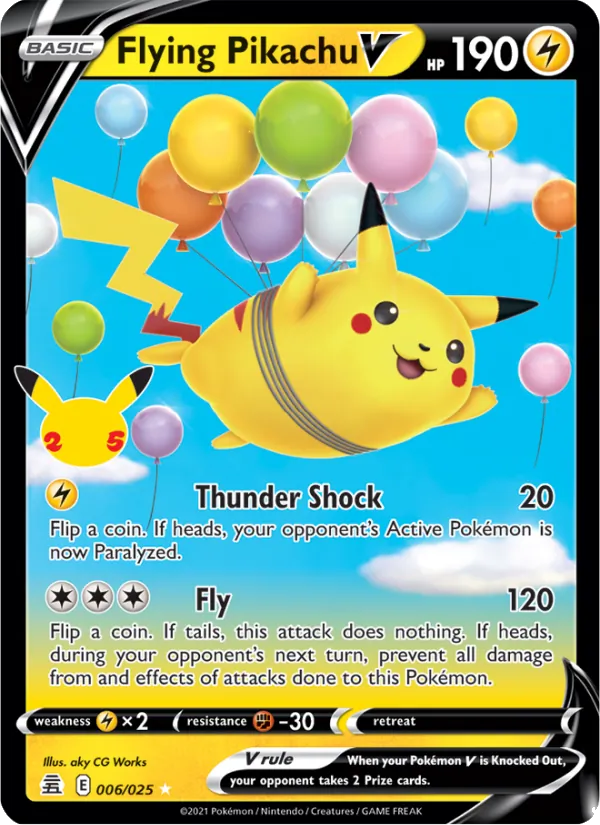 Flying Pikachu V, holofoil (cel25-6_h)
