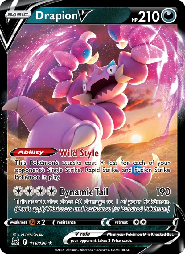 Drapion V, holofoil (swsh11-118_h)