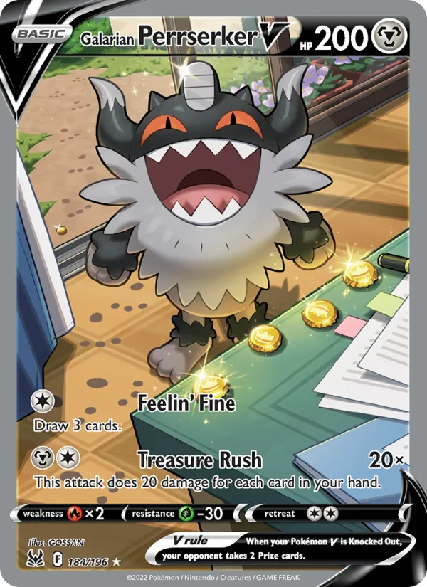 Galarian Perrserker V, holofoil (swsh11-184_h)