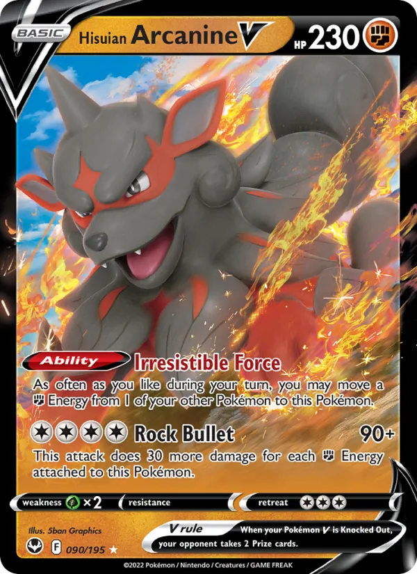 Hisuian Arcanine V, holofoil (swsh12-090_h)