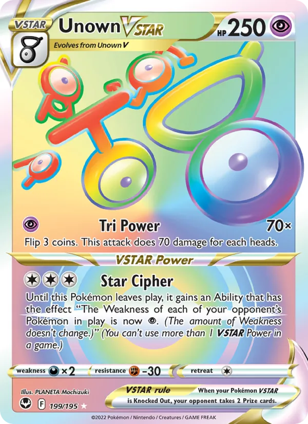 Unown VSTAR, holofoil (swsh12-199_h)