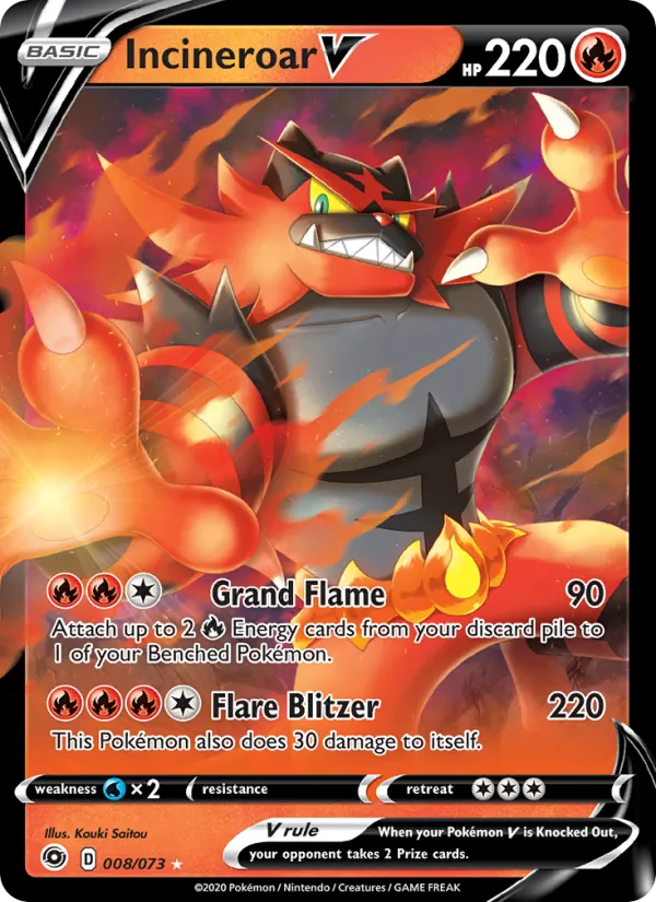 Incineroar V, holofoil (swsh3.5-8_h)