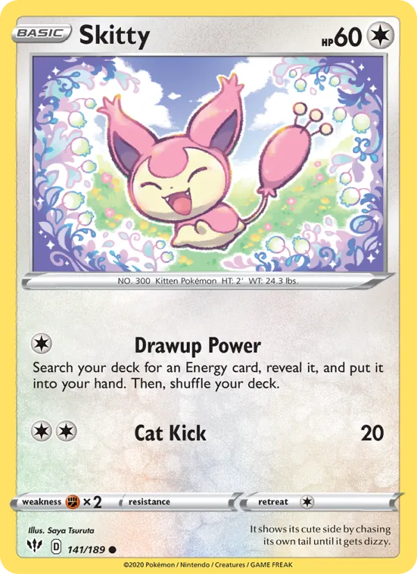 Skitty, reverse holofoil (swsh3-141_rh)