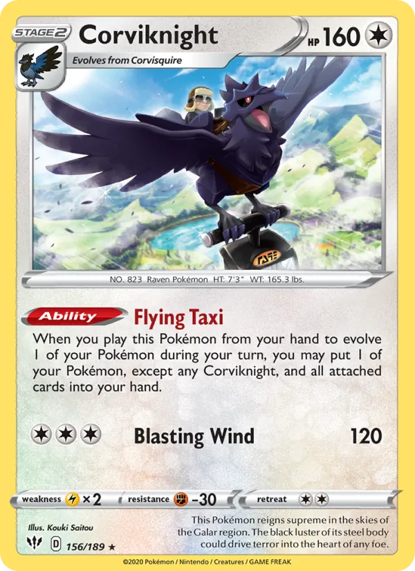 Corviknight, reverse holofoil (swsh3-156_rh)
