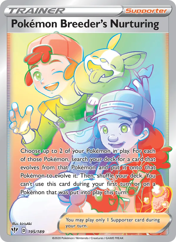 Pokémon Breeder's Nurturing, holofoil (swsh3-195_h)