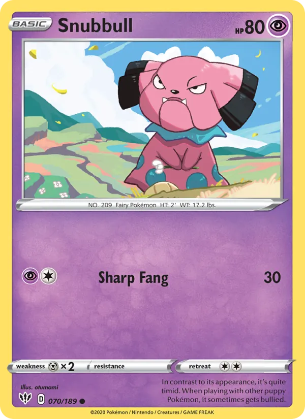 Snubbull, reverse holofoil (swsh3-70_rh)