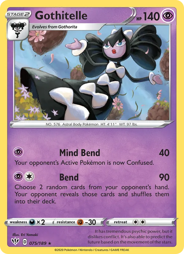 Gothitelle, reverse holofoil (swsh3-75_rh)