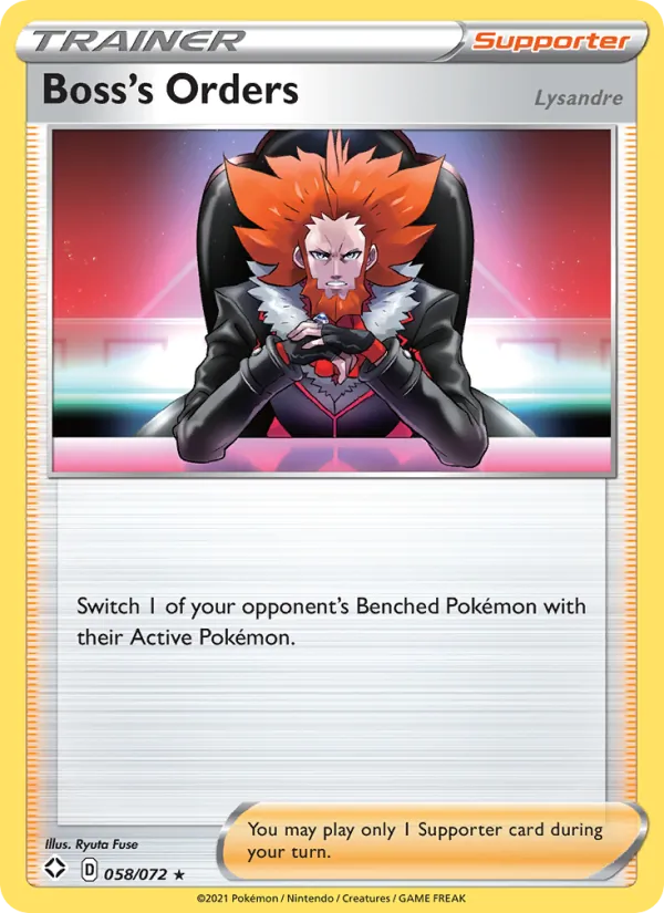 Boss's Orders (Lysandre), reverse holofoil (swsh4.5-58_rh)