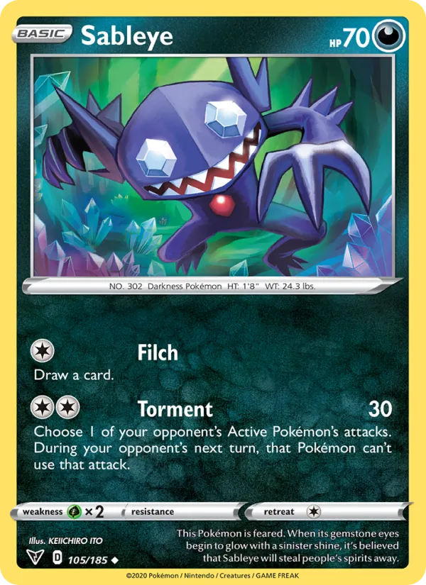 Sableye, reverse holofoil (swsh4-105_rh)