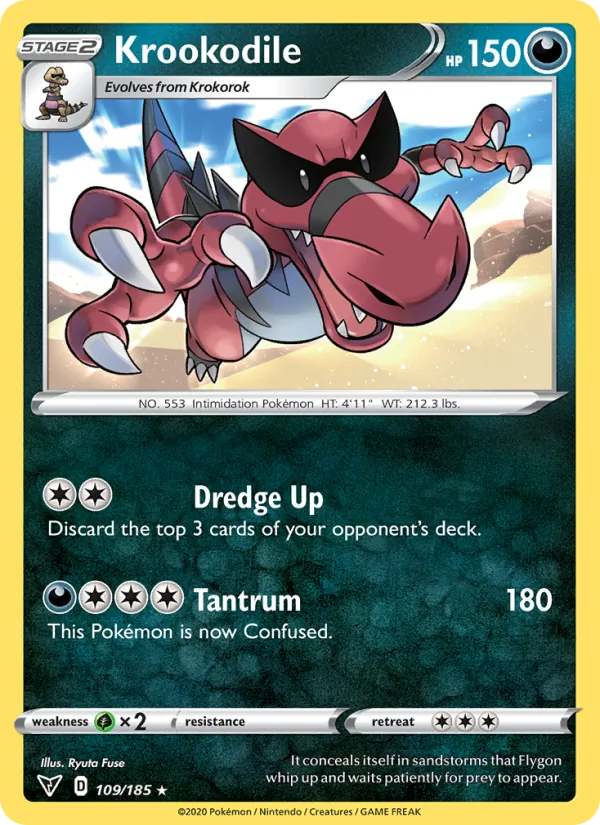 Krookodile, reverse holofoil (swsh4-109_rh)
