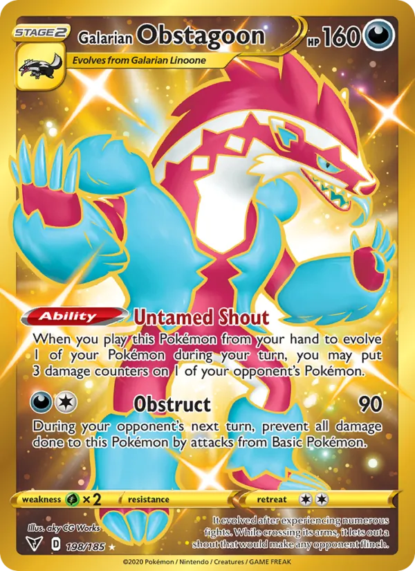 Galarian Obstagoon, holofoil (swsh4-198_h)