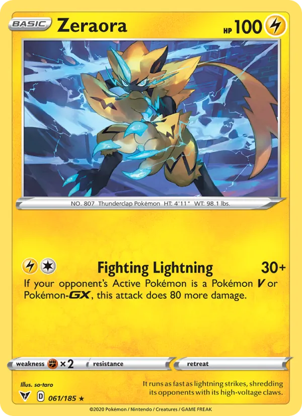 Zeraora, reverse holofoil (swsh4-61_rh)