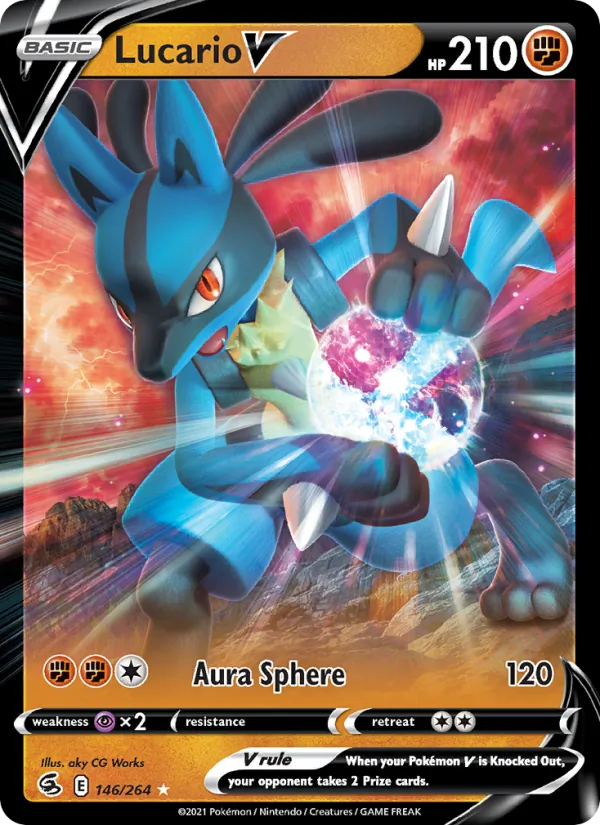Lucario V, holofoil (swsh8-146_h)