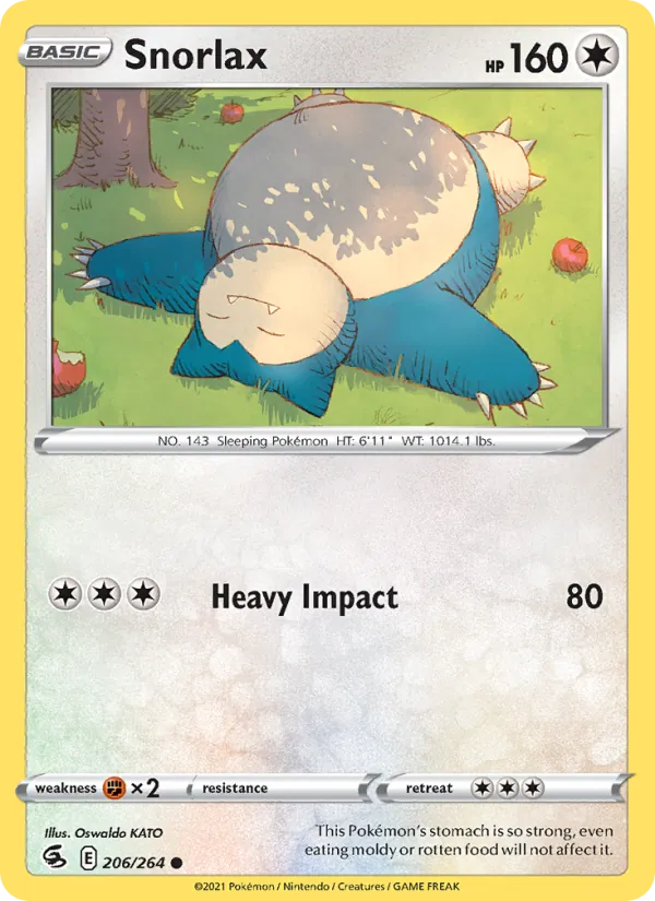 Snorlax, reverse holofoil (swsh8-206_rh)