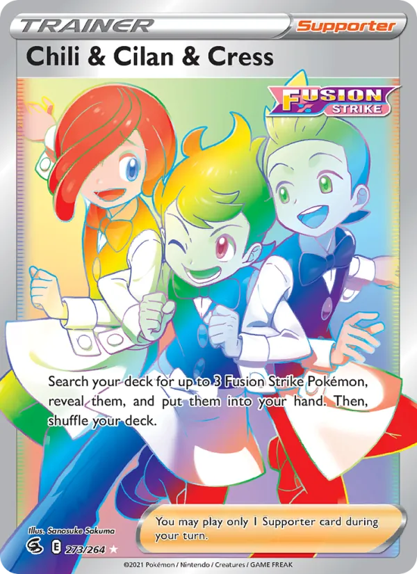 Chili & Cilan & Cress, holofoil (swsh8-273_h)