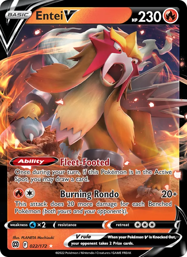Entei V, holofoil (swsh9-022_h)