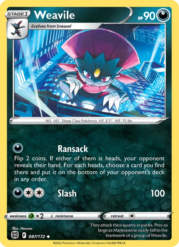 Weavile, normal (swsh9-087)