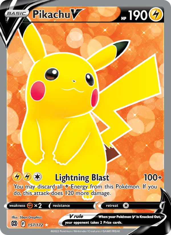 Pikachu V, holofoil (swsh9-157_h)