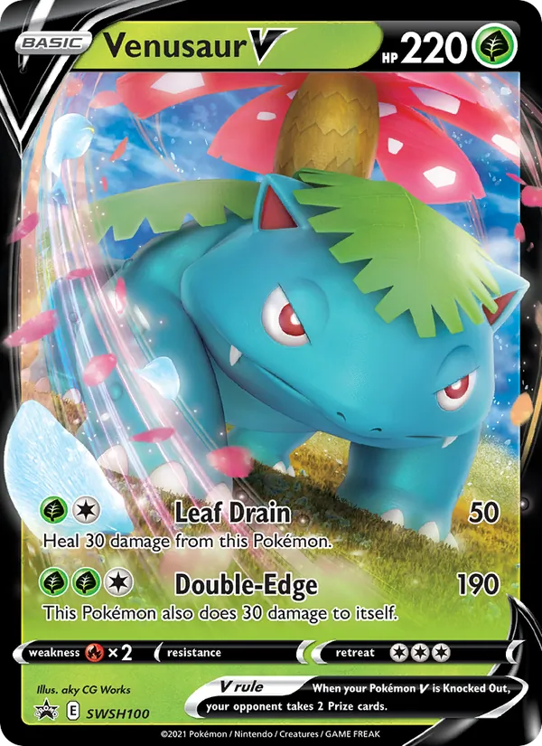 Venusaur V, holofoil (swshp-SWSH100_h)