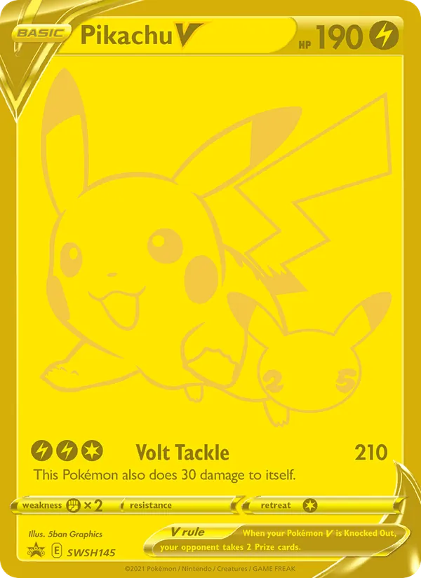 Pikachu V, holofoil (swshp-SWSH145_h)