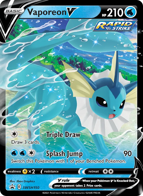 Vaporeon V, holofoil (swshp-SWSH150_h)